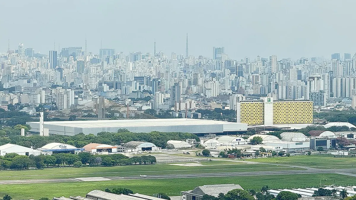 Vista aérea da região do Anhembi, em São Paulo