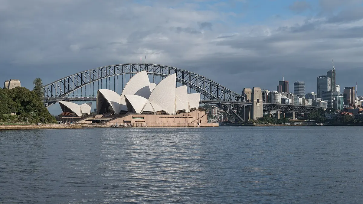 Ópera de Sydney e Harbour Bridge