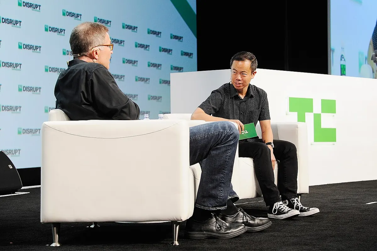 David Baszucki, da Roblox, no palco do Disrupt de 2018