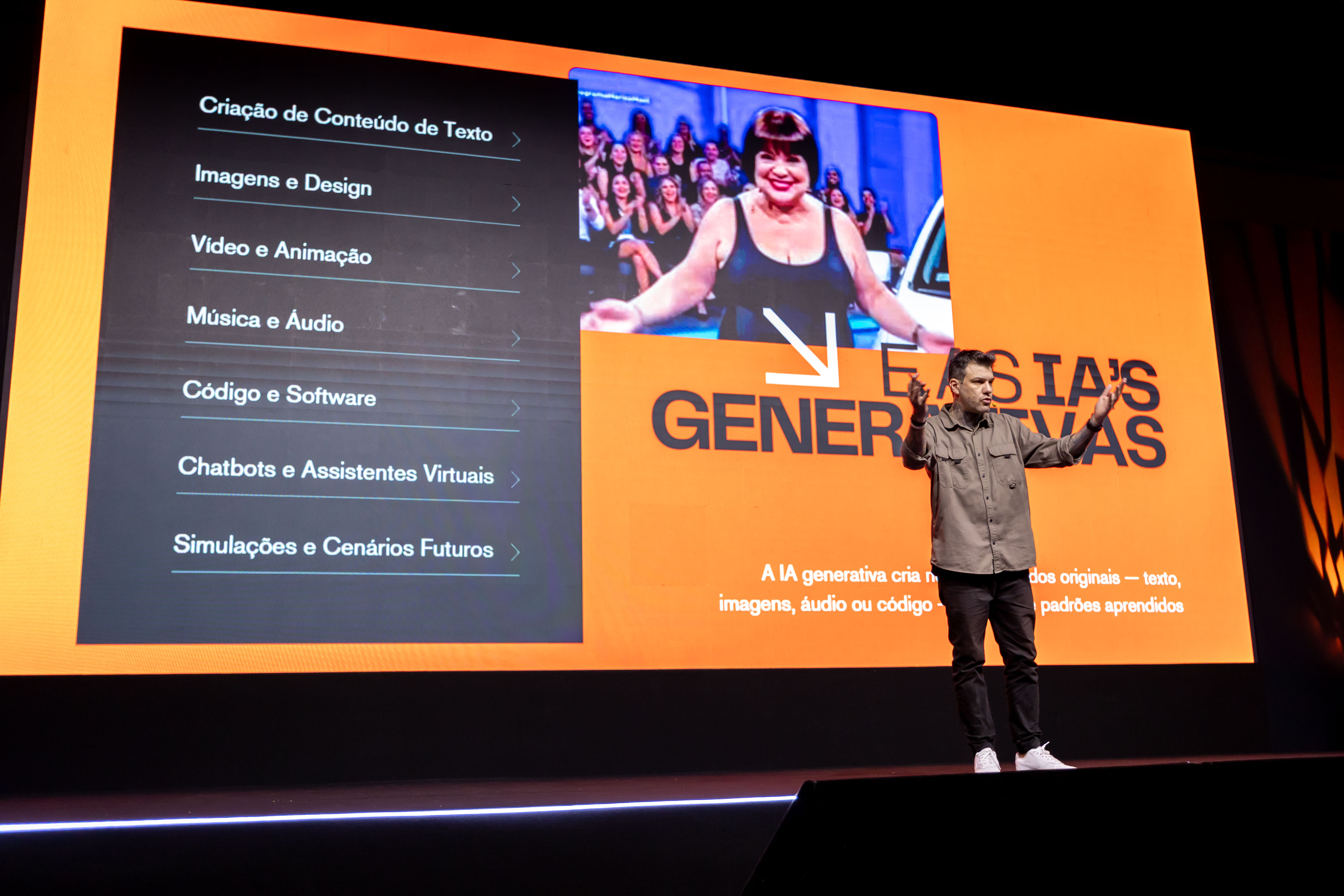 Gui Zanoni durante palestra sobre futuro e gerações